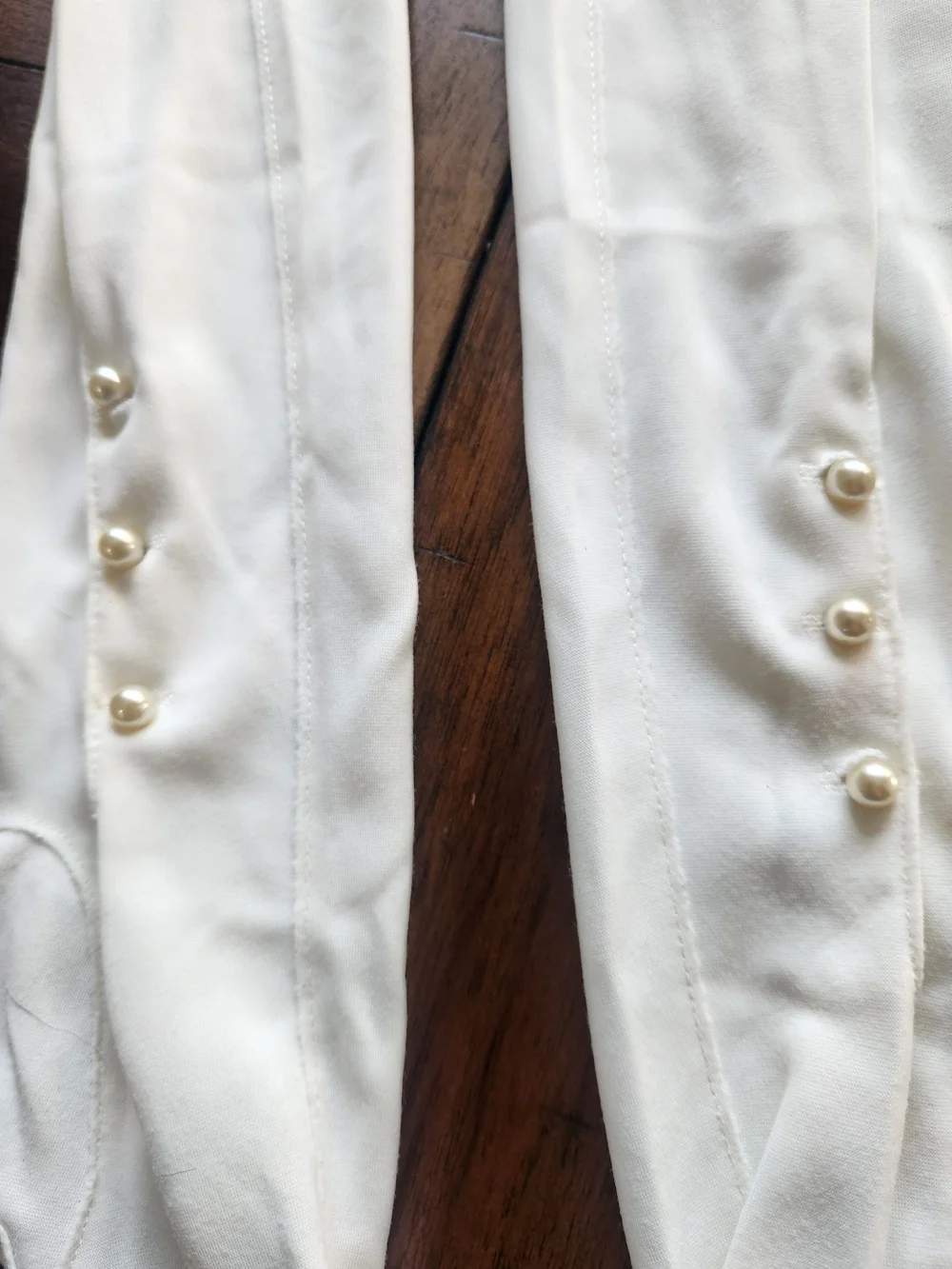 Vintage Van Raalte Ivory Opera Gloves Size 7.5 Pearl Button Bridal Formal USA